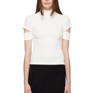 Helmut lang white cutout shirt